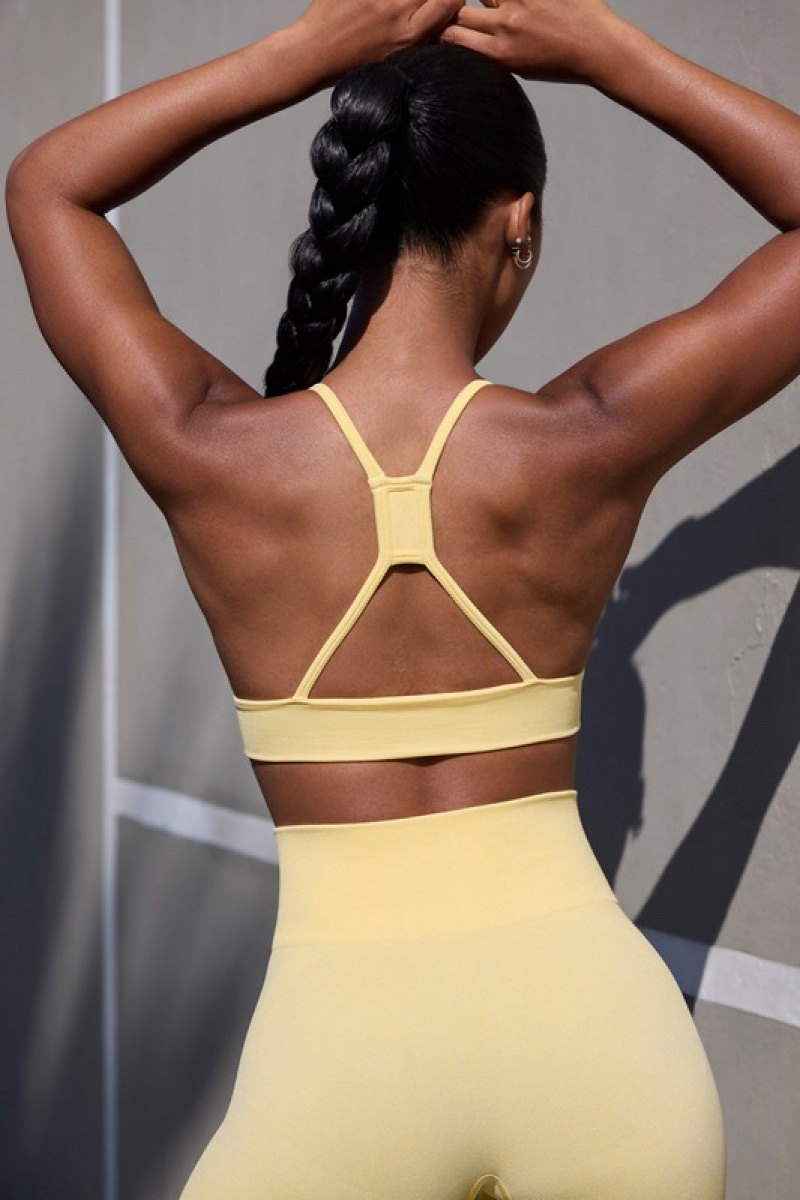 Yellow Women's Bo And Tee Super Sculpt Seamless Triangle Sports Bra | 98425-DCVG